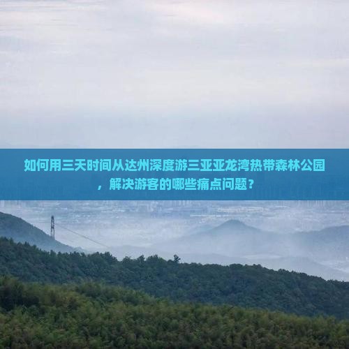 如何用三天时间从达州深度游三亚亚龙湾热带森林公园，解决游客的哪些痛点问题？