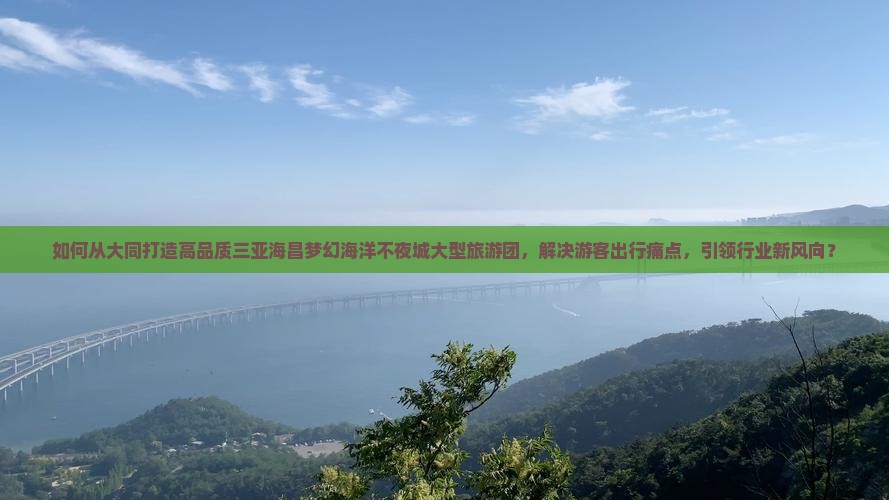 如何从大同打造高品质三亚海昌梦幻海洋不夜城大型旅游团，解决游客出行痛点，引领行业新风向？