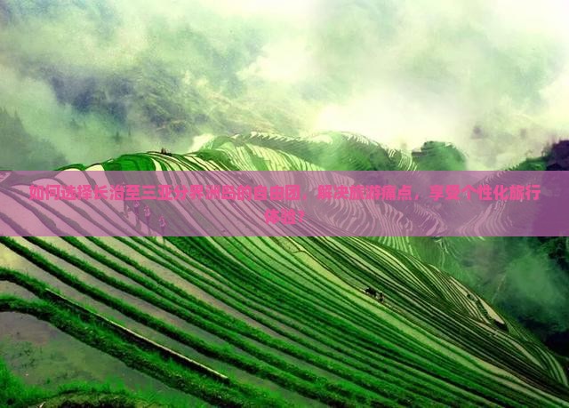 如何选择长治至三亚分界洲岛的自由团，解决旅游痛点，享受个性化旅行体验？