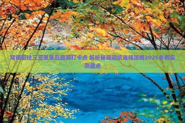 常德前往三亚呆呆岛旅游打卡点