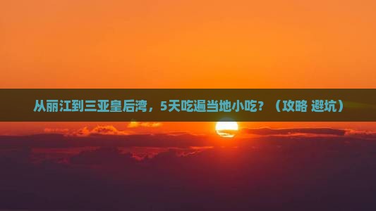 丽江前往三亚皇后湾旅游小吃