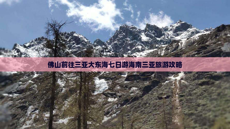 佛山前往三亚大东海七日游海南三亚旅游攻略