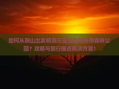 如何从鞍山出发畅游三亚亚龙湾热带森林公园？攻略与旅行痛点解决方案！