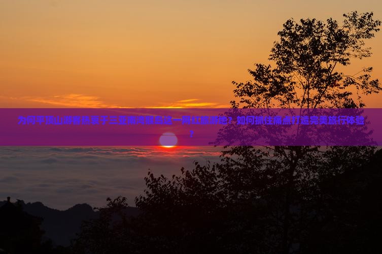 为何平顶山游客热衷于三亚南湾猴岛这一网红旅游地？如何抓住痛点打造完美旅行体验？