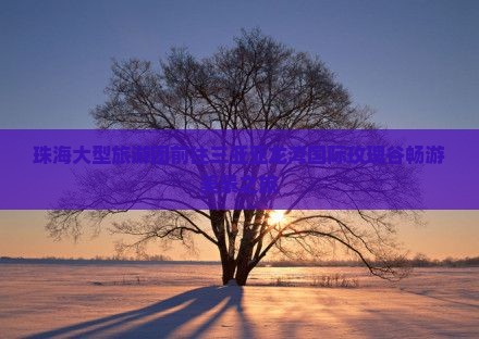 珠海大型旅游团前往三亚亚龙湾国际玫瑰谷畅游美景之旅