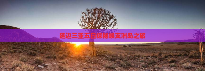 延边三亚五日探秘蜈支洲岛之旅