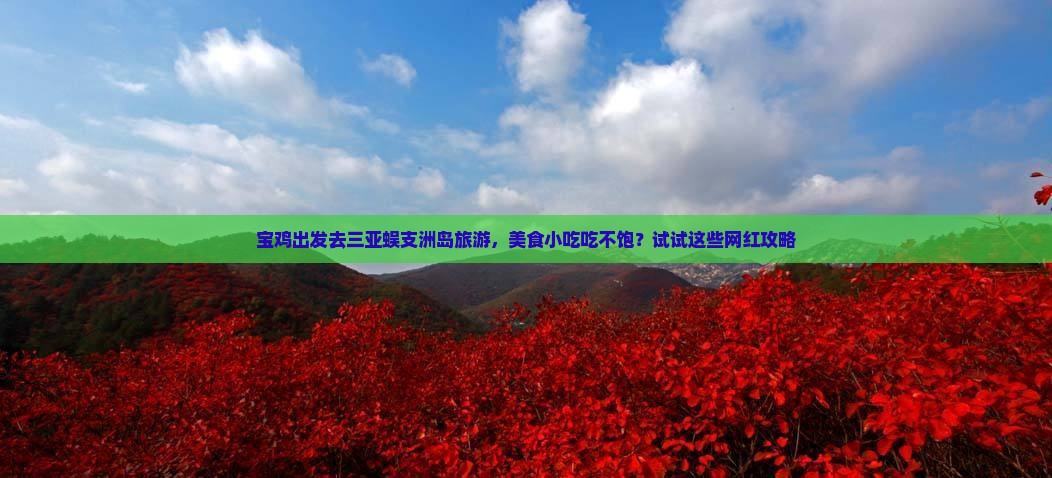 宝鸡出发去三亚蜈支洲岛旅游，美食小吃吃不饱？试试这些网红攻略