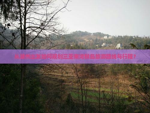 从湖州出发如何规划三亚南湾猴岛旅游路线与行程？
