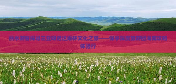 丽水游客探寻三亚呀诺达雨林文化之旅——保亭深度旅游团海南攻略体验行
