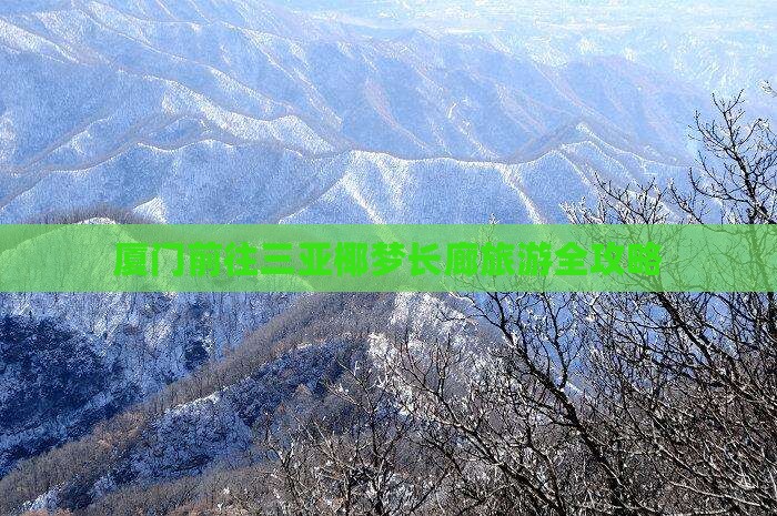 厦门前往三亚椰梦长廊旅游全攻略