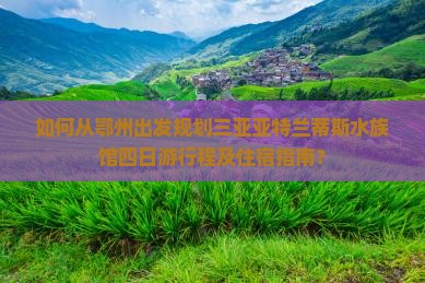 如何从鄂州出发规划三亚亚特兰蒂斯水族馆四日游行程及住宿指南？