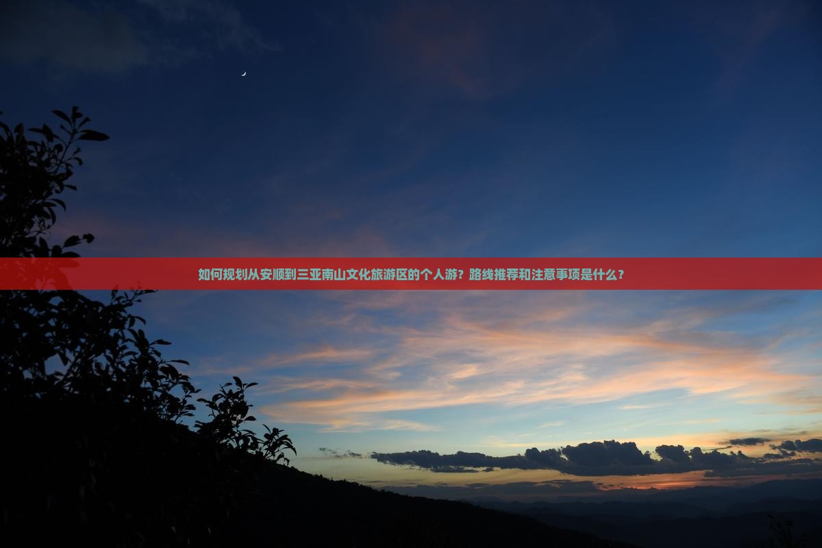 如何规划从安顺到三亚南山文化旅游区的个人游？路线推荐和注意事项是什么？