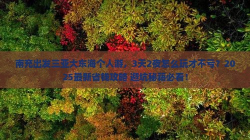 南充出发三亚大东海个人游