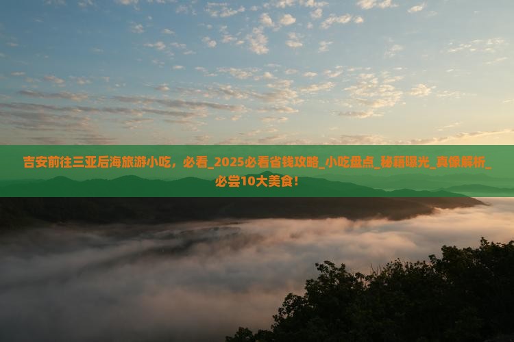 吉安前往三亚后海旅游小吃