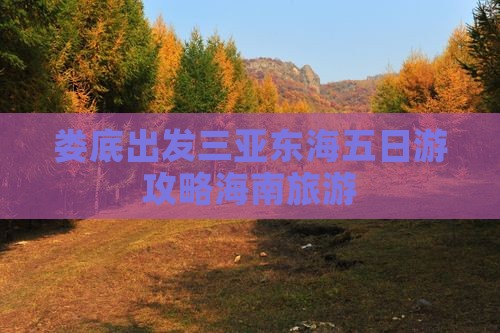 娄底出发三亚小东海五日游