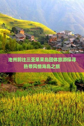 池州前往三亚呆呆岛团体旅游探寻热带风情海岛之旅