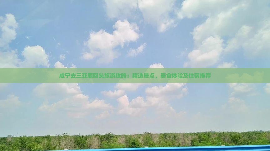 咸宁去三亚鹿回头旅游攻略：精选景点、美食体验及住宿推荐