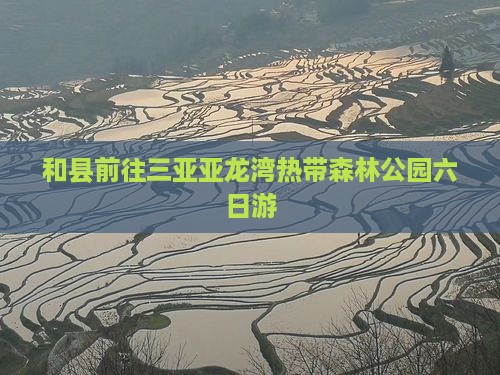 和县前往三亚亚龙湾热带森林公园六日游