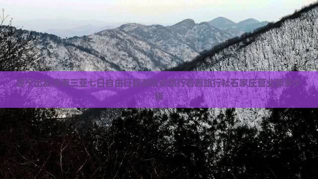 遂宁出发海南三亚七日自由行旅游景点旅行看看旅行社石家庄营业部多少钱