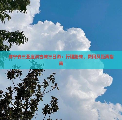 咸宁去三亚崖洲古城三日游：行程路线、费用及距离指南