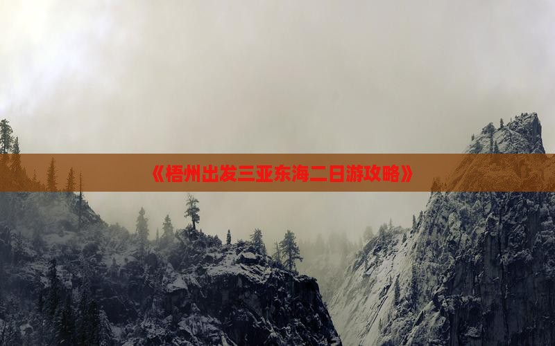 《梧州出发三亚东海二日游攻略》