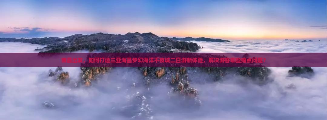 南昌出发，如何打造三亚海昌梦幻海洋不夜城二日游新体验，解决游客哪些痛点问题？