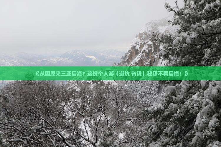固原前往三亚后海个人游