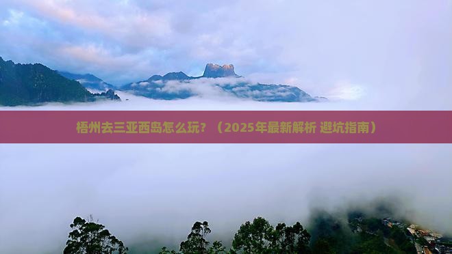 梧州去三亚西岛攻略