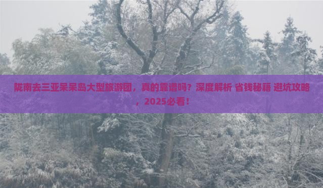陇南去三亚呆呆岛大型旅游团