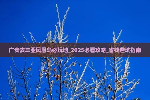 广安去三亚凤凰岛必玩地