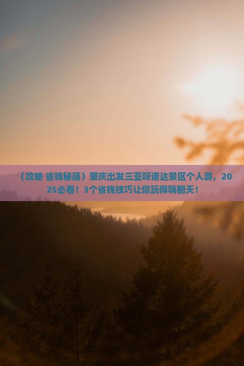 肇庆出发三亚呀诺达景区个人游