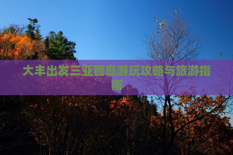 大丰出发三亚西岛哪里玩