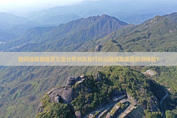 如何选择楚雄至三亚分界洲岛旅行社以确保高品质旅游体验？