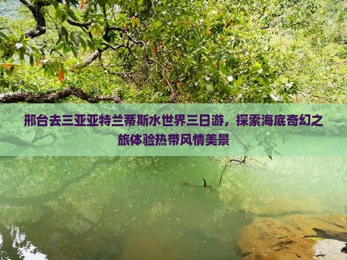 邢台去三亚亚特兰蒂斯水世界三日游，探索海底奇幻之旅体验热带风情美景
