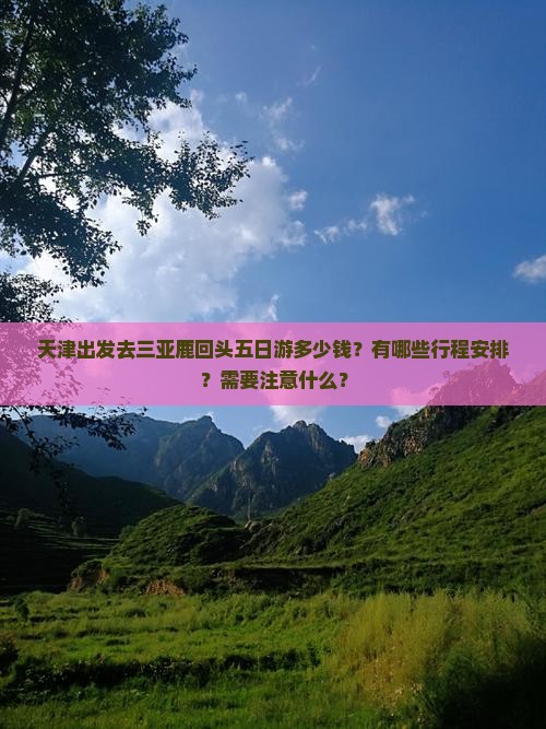 天津出发去三亚鹿回头五日游多少钱？有哪些行程安排？需要注意什么？
