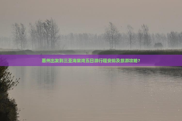 惠州出发到三亚海棠湾五日游行程安排及旅游攻略？