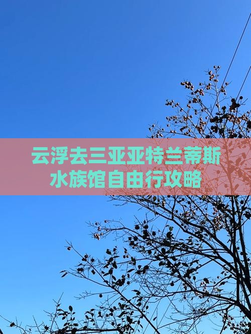 云浮去三亚亚特兰蒂斯水族馆自由行攻略