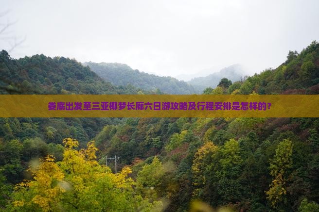 娄底出发至三亚椰梦长廊六日游攻略及行程安排是怎样的？