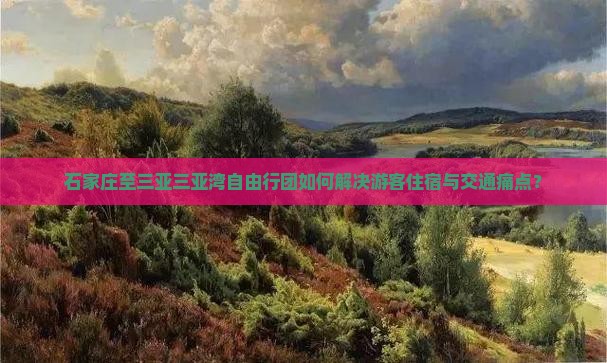 石家庄至三亚三亚湾自由行团如何解决游客住宿与交通痛点？