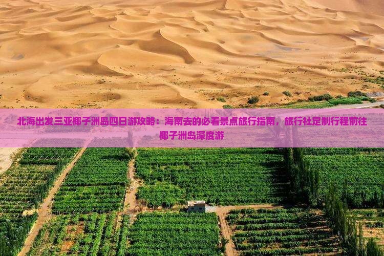 北海出发三亚椰子洲岛四日游攻略：海南去的必看景点旅行指南，旅行社定制行程前往椰子洲岛深度游