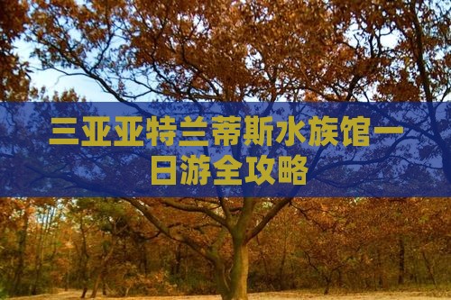 三亚亚特兰蒂斯水族馆一日游全攻略
