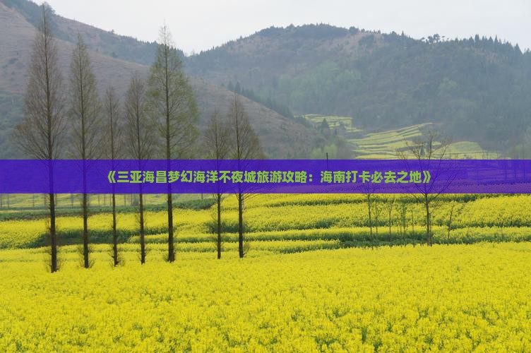 《三亚海昌梦幻海洋不夜城旅游攻略：海南打卡必去之地》