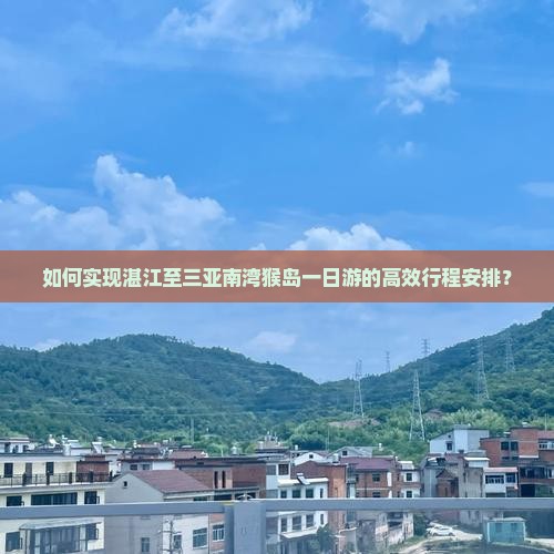 如何实现湛江至三亚南湾猴岛一日游的高效行程安排？