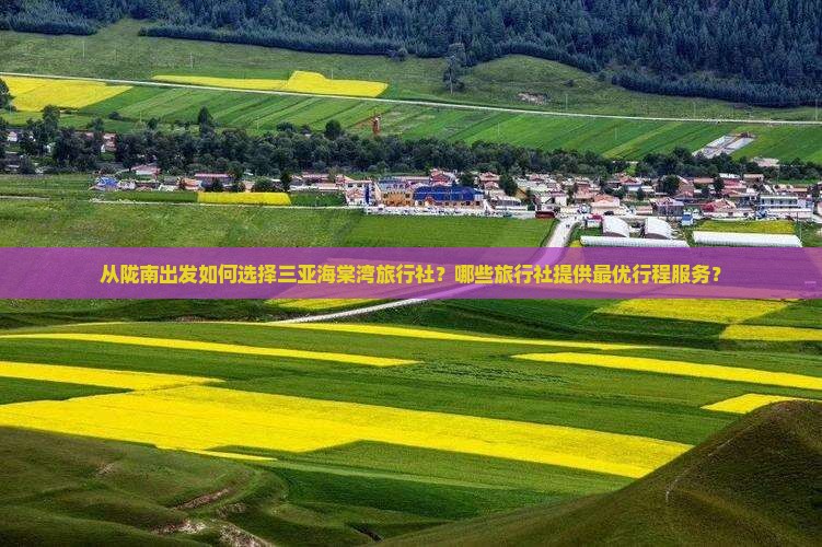 从陇南出发如何选择三亚海棠湾旅行社？哪些旅行社提供最优行程服务？