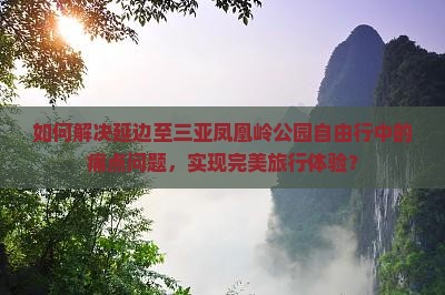 如何解决延边至三亚凤凰岭公园自由行中的痛点问题，实现完美旅行体验？