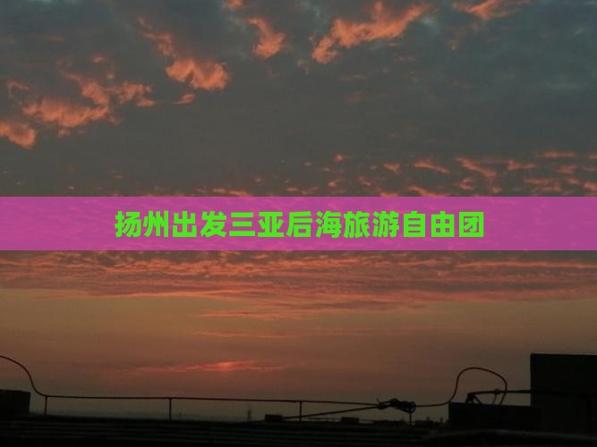 扬州出发三亚后海自由团