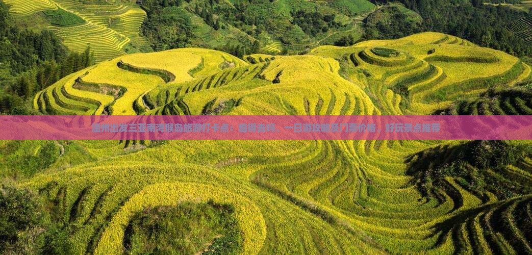 温州出发三亚南湾猴岛旅游打卡点：值得去吗、一日游攻略及门票价格、好玩景点推荐