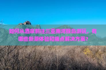 如何从酒泉前往三亚南湾猴岛游玩，有哪些新潮体验和痛点解决方案？