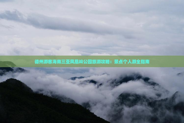 德州游客海南三亚凤凰岭公园旅游攻略：景点个人游全指南