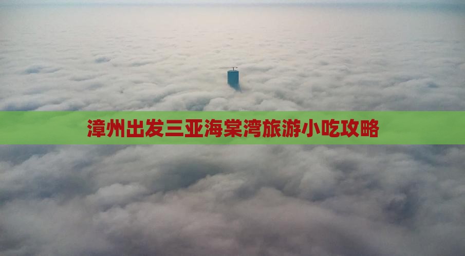 漳州出发三亚海棠湾旅游小吃攻略